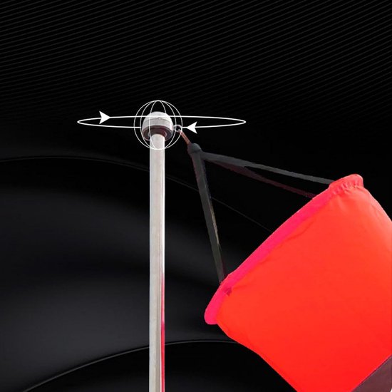 Windzak - Windrichtingssok Windmeter - Windmeting Tonen - Hoge Zichtbaarheid - 100 cm - Rood — afbeelding 2
