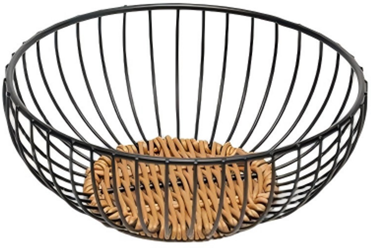 Fruitmand – Metaal – Zwart – Diameter 20 x 8 cm