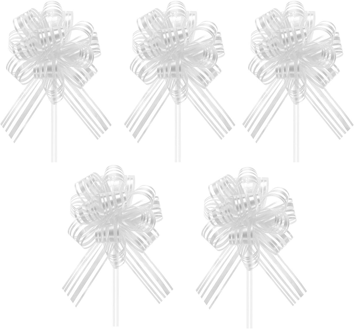 5 grote zilveren strikken voor cadeauverpakking, ideaal voor bruiloften en feestjes, luxe cadeau-ribbon