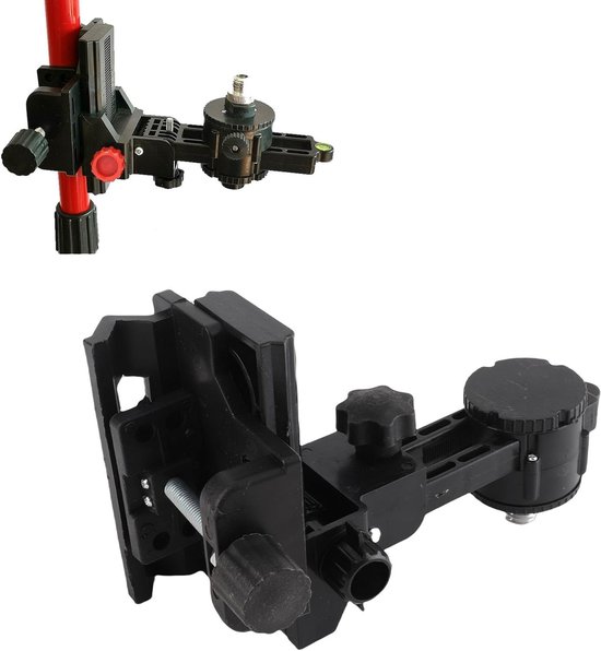 Fijnafstelling Beugel Niveau Adapter, Verstelbare Clip met 360 Graden Rotatie, Duurzame L-vormige Swivel Basis voor Telescoopstangen en Accessoires — afbeelding 2