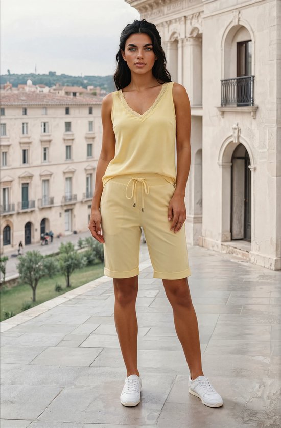 MI PIACE - Short de voyage lourd Uni Citron 202589 Jaune - Taille : M