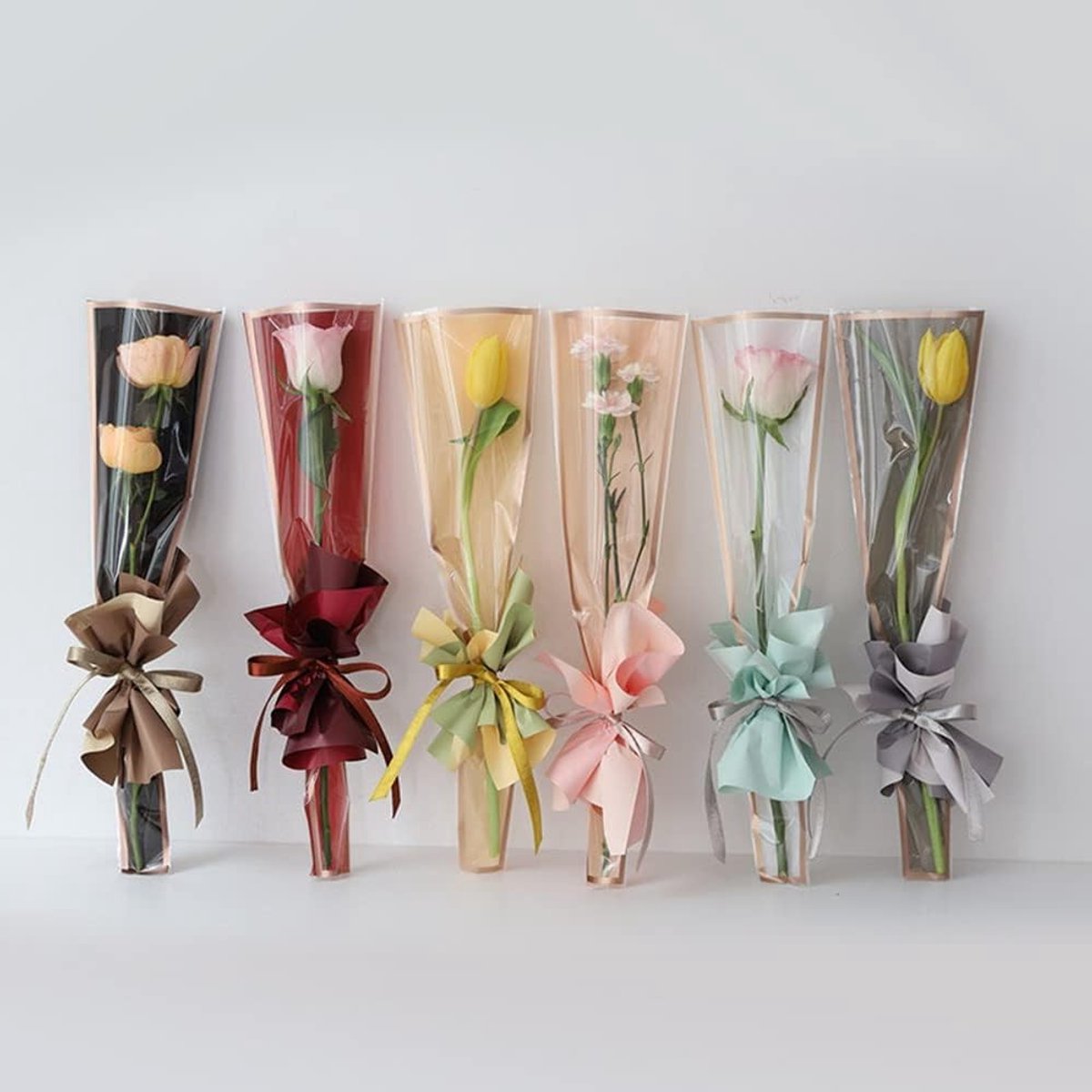 150 Stuks Waterdichte Bloemenverpakking in 6 Kleuren voor Rozen, Perfect voor Moederdag en Valentijnsdag, 44.5 x 12 x 4 cm