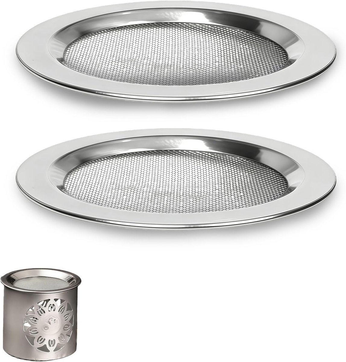 RVS Rookzeefjes voor Geurbranders en Rookovens, Hittebestendig, Diameter 10 cm, Ideaal voor Wierook en Oliebranders
