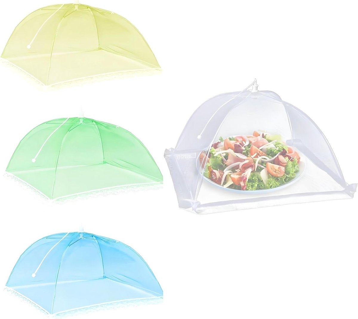 Set van 4 Opvouwbare Muggennet Covers voor Voedselbescherming, Ideaal voor Barbecue en Fruit