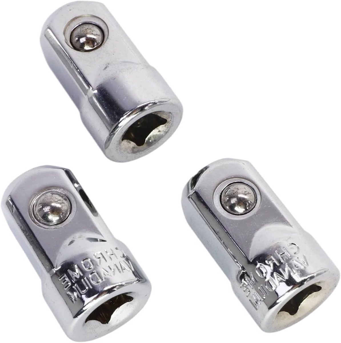 Set van 3 socket wrench adapters voor het omzetten van 1/4 inch naar 1/2 inch, ideaal voor klussen en reparaties
