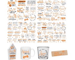 Rub On Stickers ca. A5, 19 x 14 cm, spreuk, decoratie voor verjaardag, keraflott, bruiloft, thuis, wisfolie voor meubels, glas, hout, fotoalbum, doe-het-zelf decoratie, esthetische stickers (1)