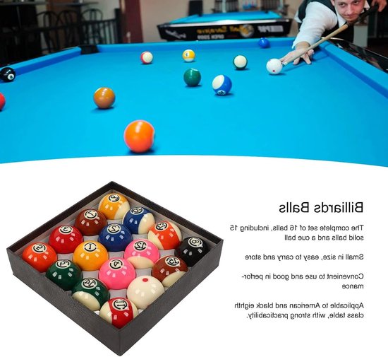 Biljartballen Set - Poolballen Set - Pooltafel Spel - Hoge Kwaliteit Hars - 5.72 cm Diameter - Kleurrijk — afbeelding 2
