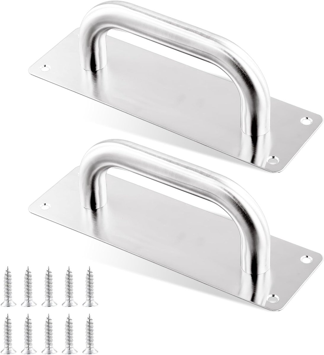 Set van 2 RVS Deurgrepen, Ideaal voor Garagedeuren, Kasten en Schuifdeuren, Inclusief 8 Schroeven en Eenvoudige Montage