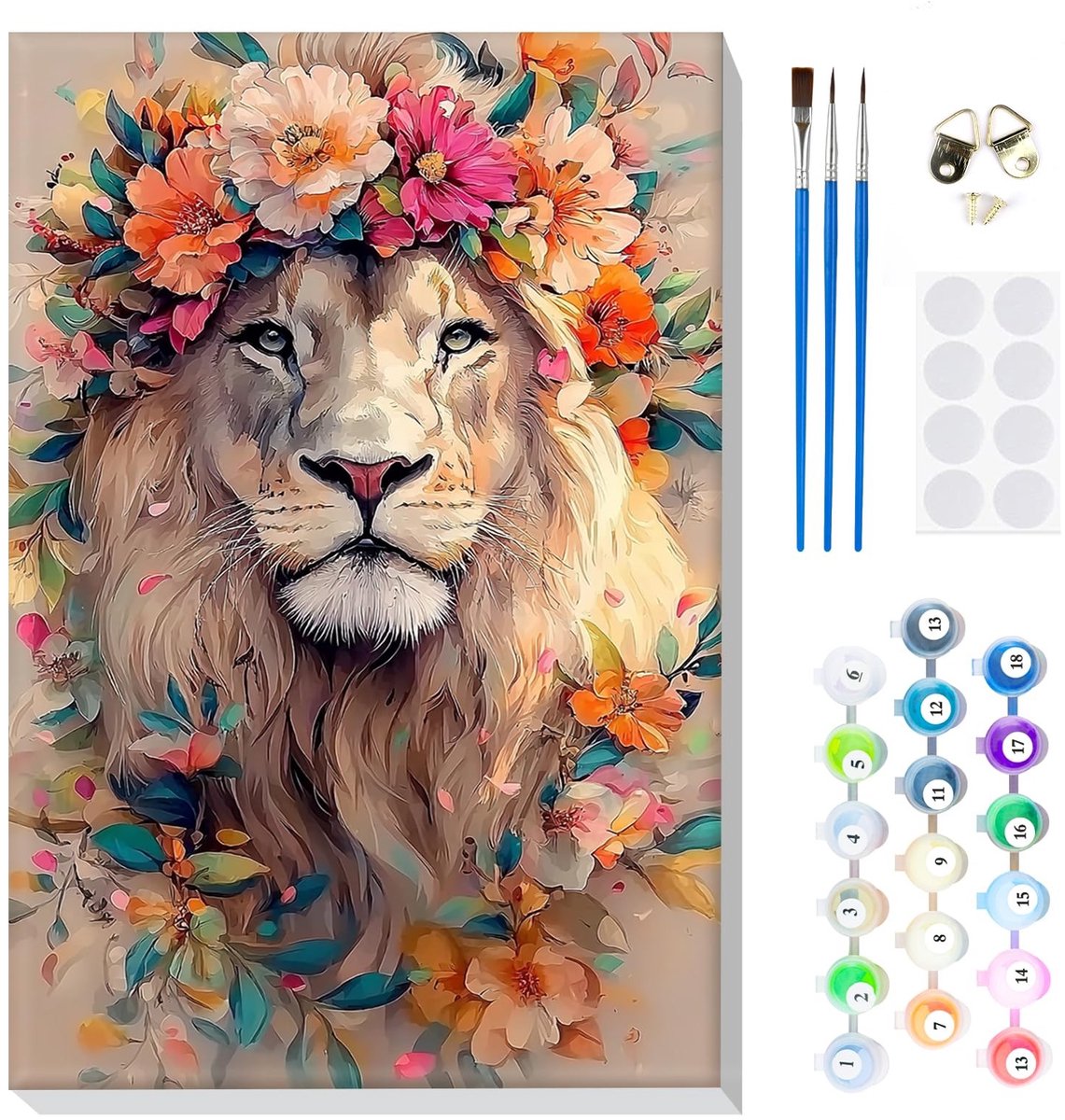 Seb3 - Paint by numbers - Schilderen voor beginners - Inclusief lijst en canvas - Creatieve hobby - Geschikt voor volwassenen en kinderen - DIY ...