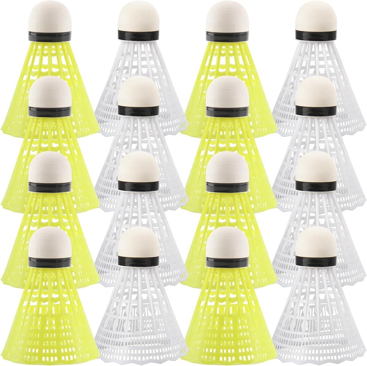 16 stuks duurzame nylon badmintonballen, veerballen voor indoor en outdoor gebruik, training en recreatie