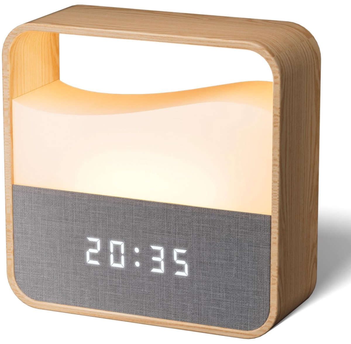 longziming -Digitale Wekker - Digitale Klok - Alarmklok - Dimbaar Nachtlicht - Dubbele Alarmfunctie - Houtlook En Stof - Stil Mechanisme - Lange Batterijduur Voor Reizen - 1 Stuk