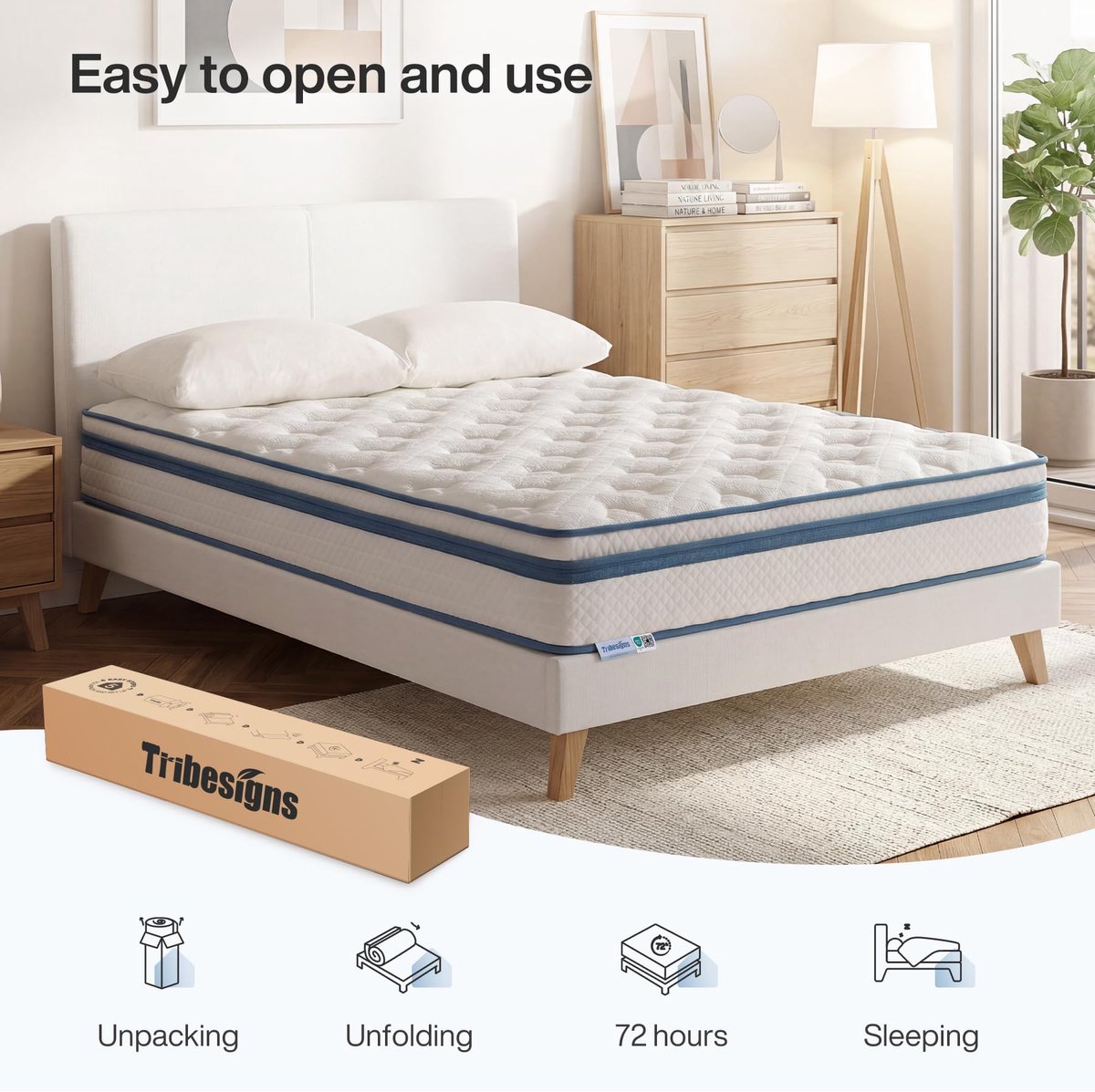 LITTLE TREE Pocketvering Matras - 120 x 200 x 25 cm - Traagschuim & Lyocell Oppervlak Matras - H3 Medium Firm — afbeelding 2