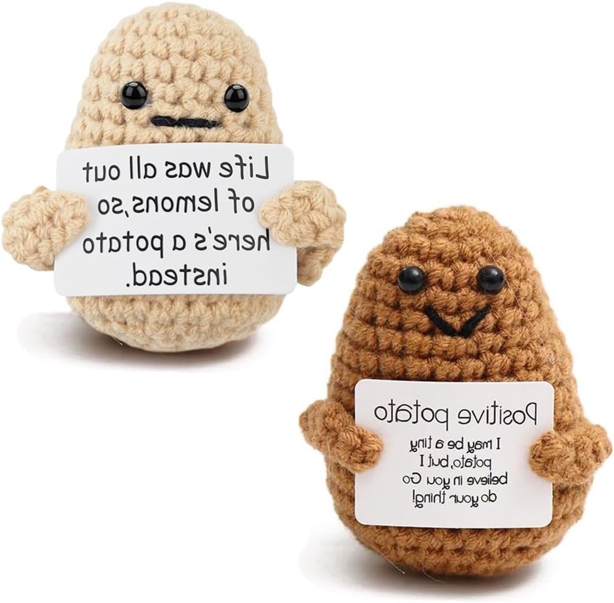 2-delige positieve aardappels in zakformaat, leuk cadeau voor vrouwen, verjaardag, aanmoediging, zussen en vriendinnen, schattige gadget en decoratie