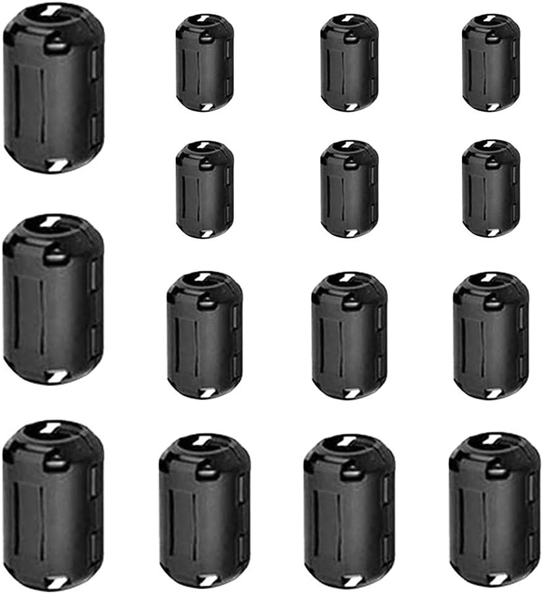 15-delige Ferriet Toroid Kit voor RFI EMI Geluidsonderdrukking, Kabelclips voor Interferentie en Hoogfrequente Filtering (3.5mm 5mm 7mm 9mm 13mm Binnen Diameter)