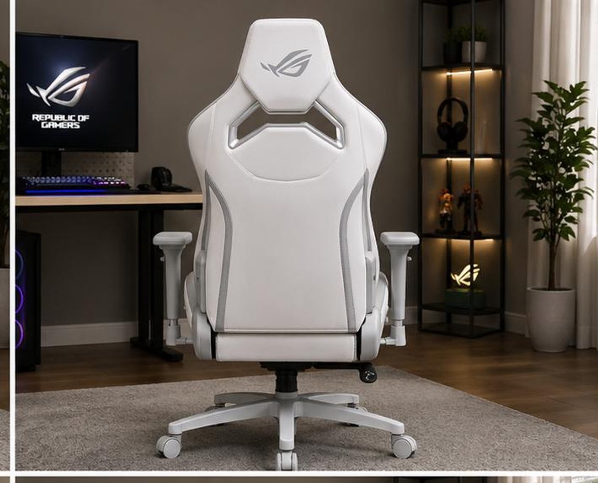 Gaming stoel ergonomisch 4D armleuningen 155° verstelbare rugleuning – bureaustoel met RGB verlichting, memory foam hoofdsteun & lendensteun, premium PU-leer, zwart – Vermissen
