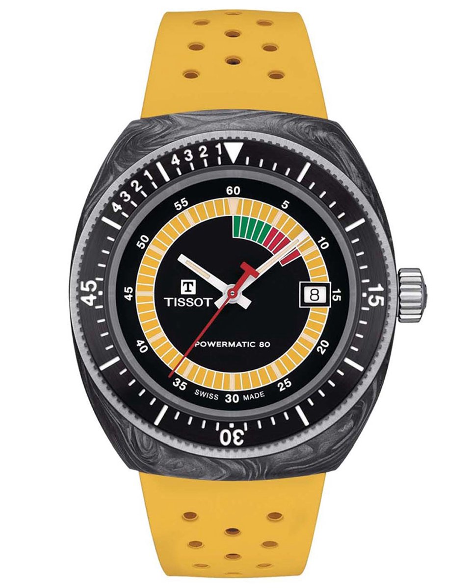 Tissot Sideral S Powermatic 80 T1454079705700 Horloge - Rubber - Geel - Ø 41 mm