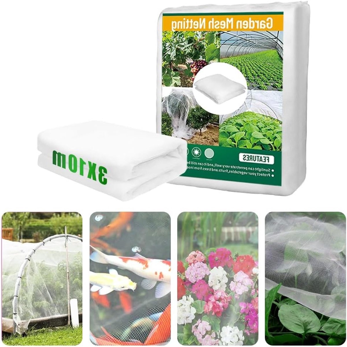 Effectief insectenwerend net voor planten en tuin - Bescherming tegen insecten, UV-bestendig, D 3 x 10