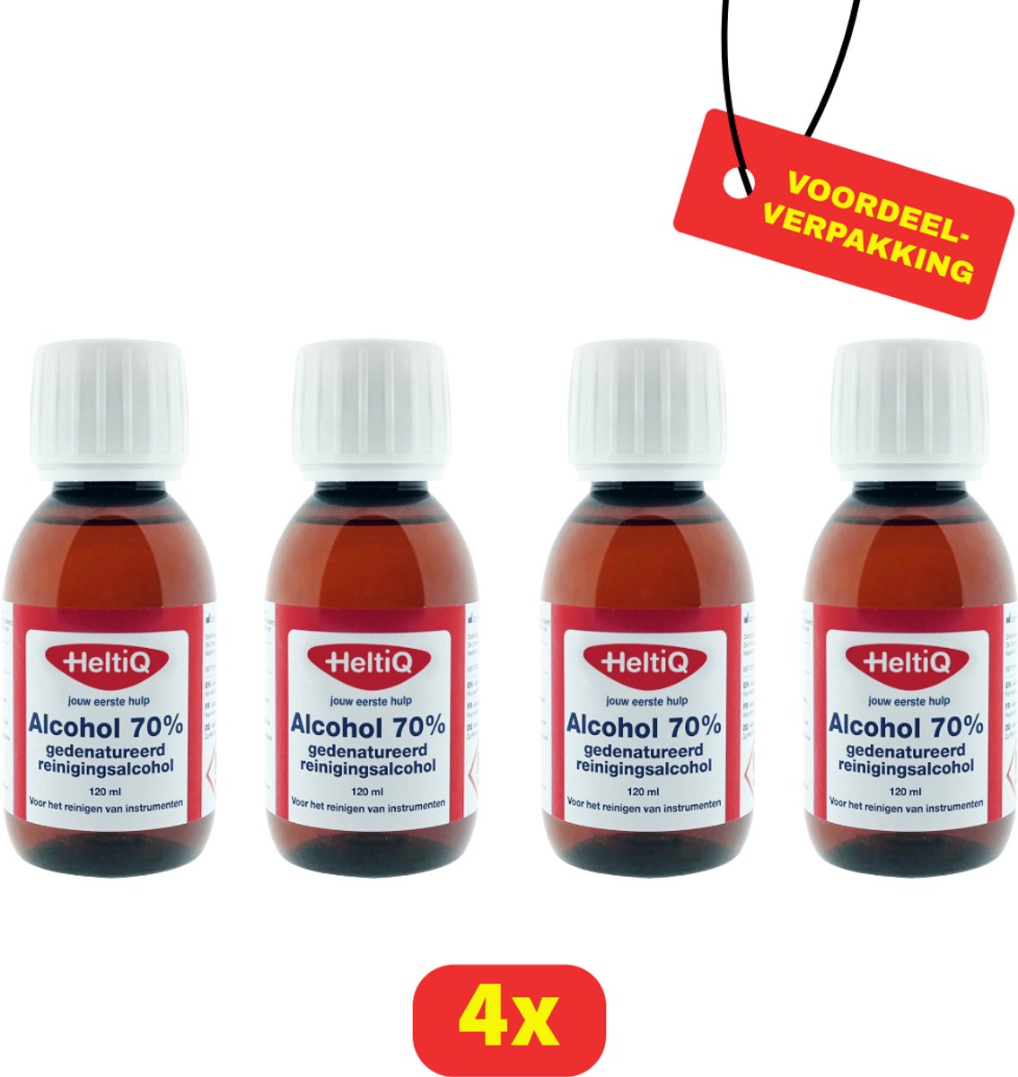 Heltiq Alcohol 70% - 4 x 120 ml - Voordeelverpakking