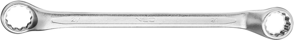 NEO - Gebogen Ringsleutel - 24x27mm - Chroom-vanadium Staal - 45° Gebogen