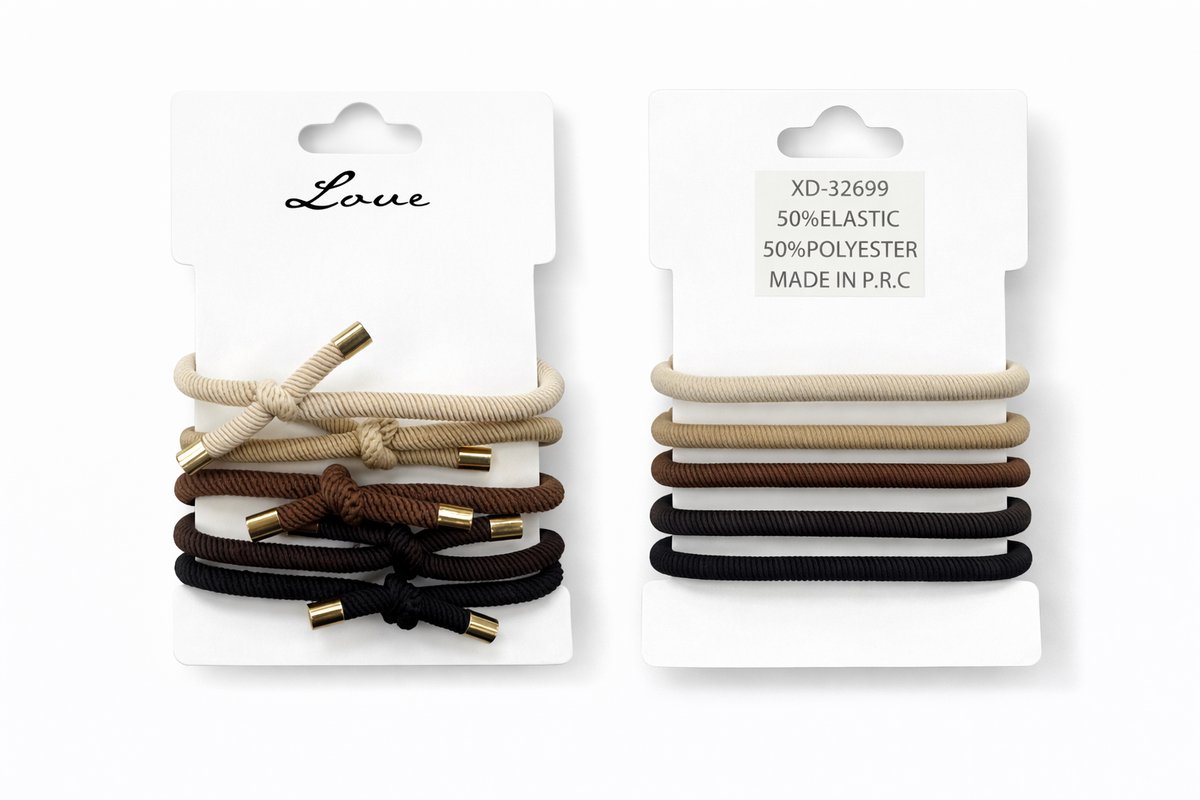 HS Haaraccessoire - Multibruin Knoop - Stijlvolle Dames Accessoire - Dagelijks Te Dragen