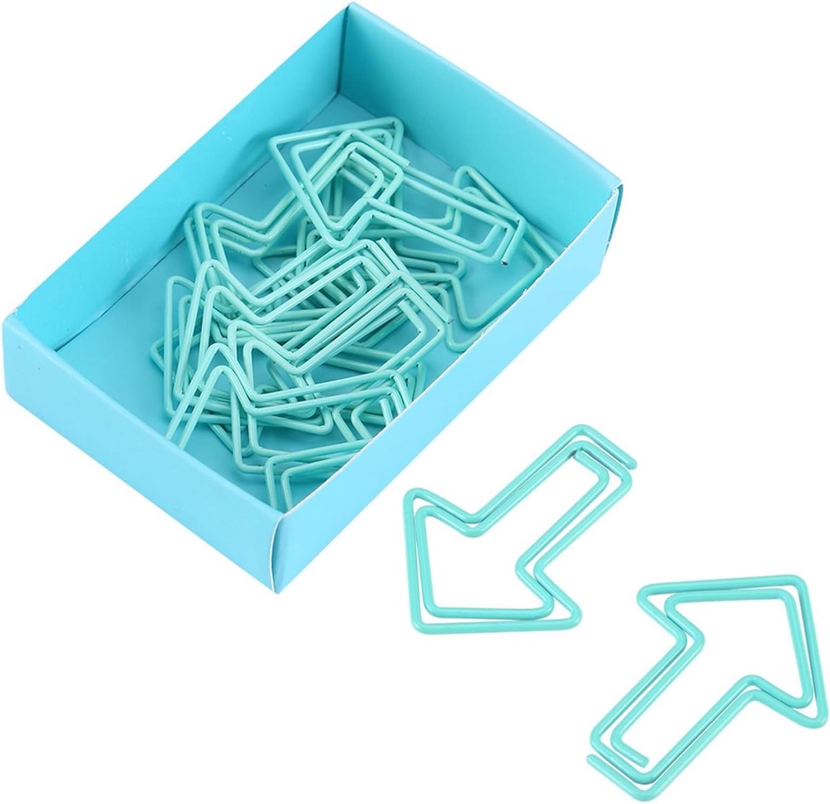 12 Stuks Pijlvormige Paperclips, Metalen Boekenleggers, Lichtblauw, Ideaal voor Documenten Organiseren en Markeren