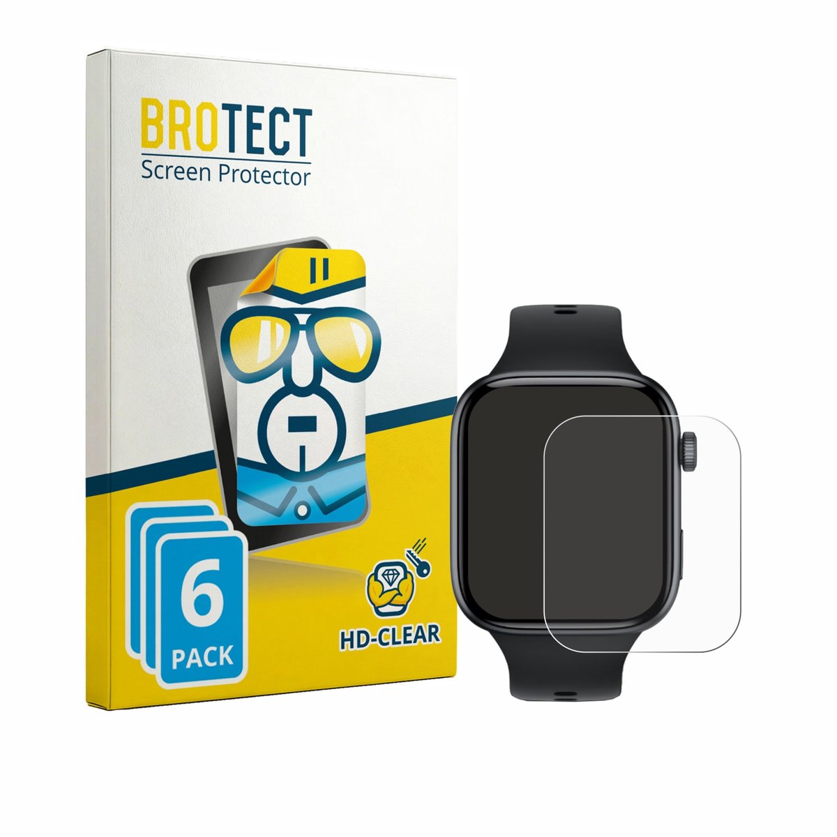 BROTECT - Screenprotector voor Honor Watch X5i - Folie Beschermfolie transparant 6 Stuks