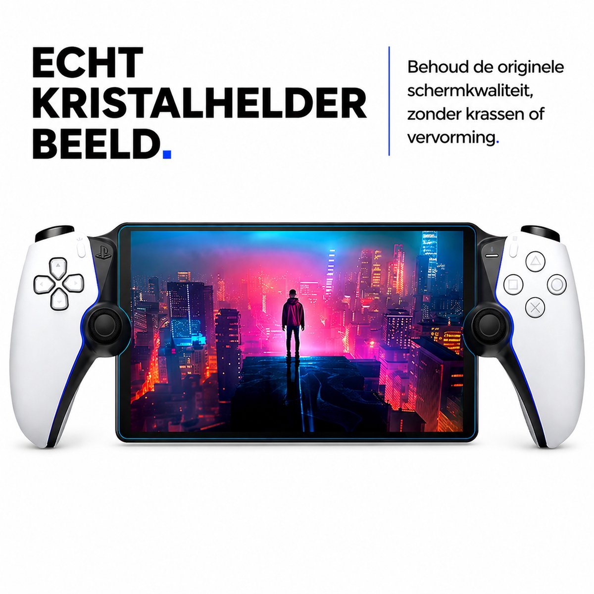 PlayCool Anti Blue Light Screen Protector Glas geschikt voor Playstation Portal Remote Player voor PS5®-console - Set van 2 stuks – foto 4