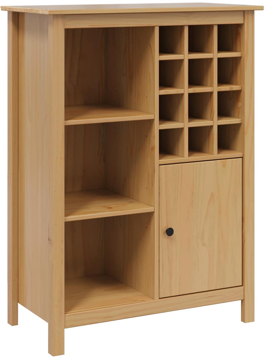 vidaXL - Wijnkast - HILL - Honing - bruin - 79.5 - x - 40 - x - 107.5 - cm