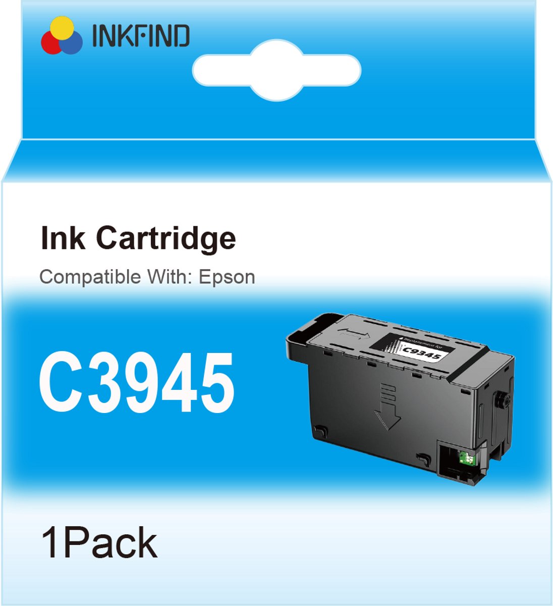 INKFIND C9345 ink maintenance box compatibel met Epson C12C934591 maintenance box voor Epson EcoTank ET-8550 ET-16600 ET-16650 ET-5800 ET-5850 ET-5880 ET-8500, Workforce WF-7840 WF-7820 WF-7830 EC-C7 000 ST-C8000 -1-pack