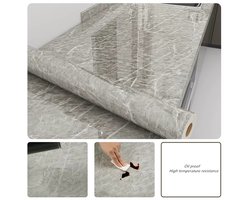 1 Rol Zelfklevende Marmerlook-stickers Voor De Keuken — Extra Dik, Waterdicht, Oliebestendig En Hittebestendig — Geschikt Voor Werkbladen, Kasten, Meubelrenovatie En Wanddecoratie — Op Maat Te Knippen - 60 cm × 5 m