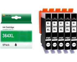INKFIND 364XL PBK CB322EE inkt cartridge van 5 stuks (PBK foto Zwart x 5) Geschikt voor HP364 HP 364XLPBK HP364XLPBK CB322EE (Niet zwart cartridge, alleen geschikt voor 5-kleurenprinters) - 5 Pack Photo Black