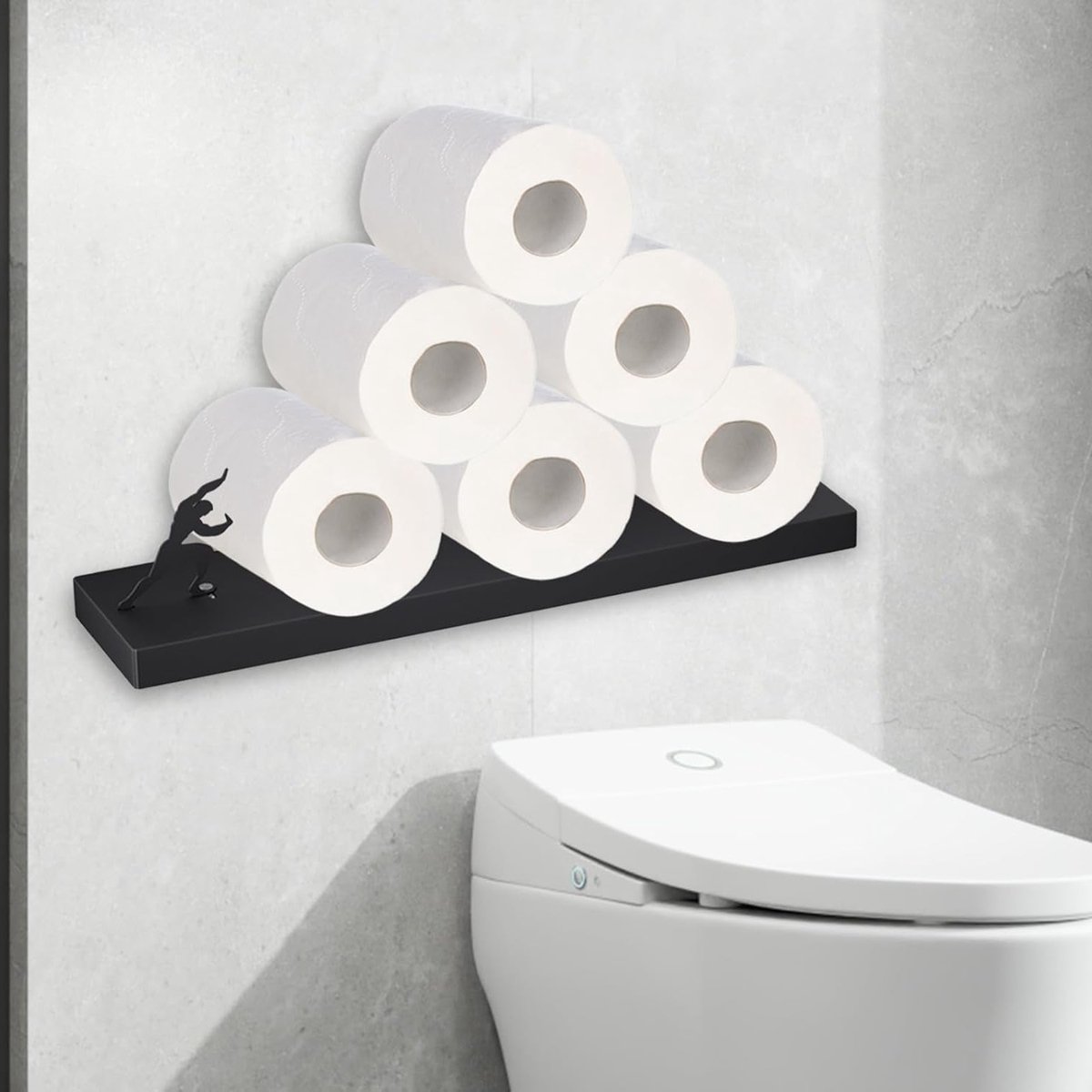 Grappige Wandhouder voor Toiletpapier - Handige Opbergoplossing voor Rolletjes, Tissue en Doekjes