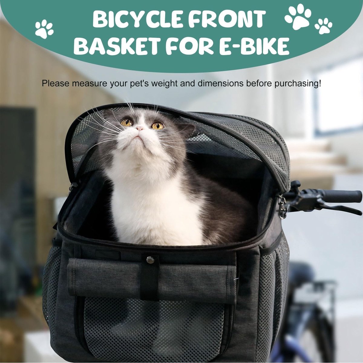 BigKing Fietsmand voor Huisdieren - Vouwbare Honden- en Kattenfietsmand - Geschikt voor E-bikes