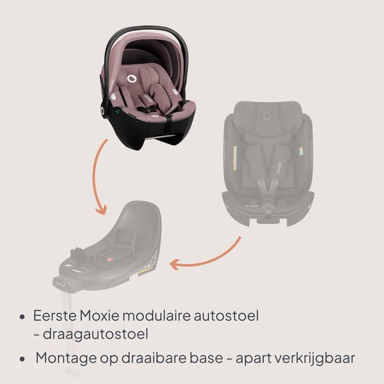 Lionelo Moxie i-Size Baby Autostoeltje & Draagstoel 40-87 cm - Vanaf Geboorte - Achterwaarts (RWF) - ISOFIX Compatibel - Memory Foam - Bamboe Stof - Dri-Seat - Magnetische Gordels - Verstelbare Hoofdsteun van LIONELO — afbeelding 2