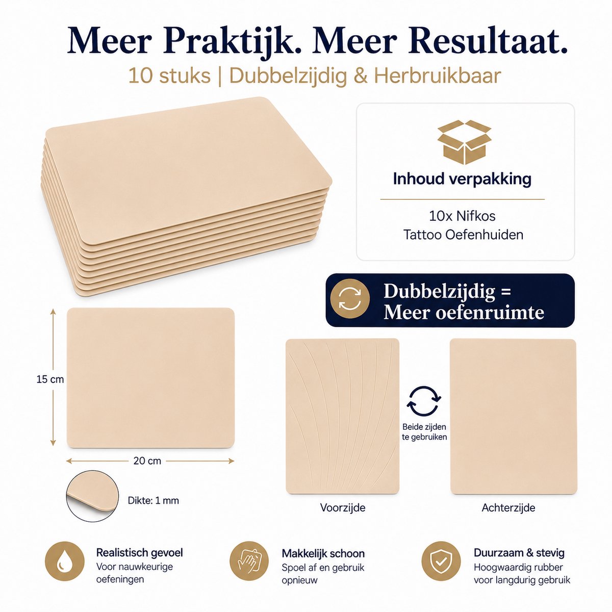 Nifkos Products Tattoo Oefenhuid Set 10 Stuks - Siliconen Nephuid Tatoeage - Tattoo Huid Oefenen - Nep Huid - Practice Skin - Kunsthuid - Machine - Stick and Poke - Inkt - Naalden - Voor Beginners & Professionals Merk:Nifkos • Delen •