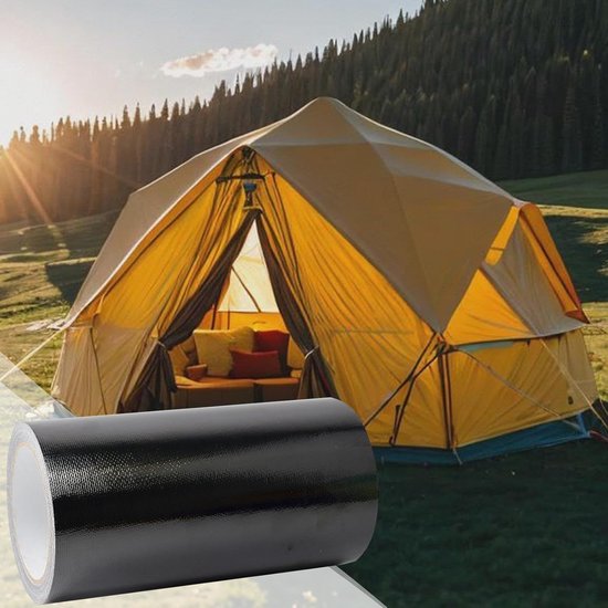 Luifel Reparatietape - Waterdichte Canvas Patch - Tent Repareren - UV-Bestendig Zwaar Belastbaar - 10 cm x 10m - Zwart — afbeelding 4