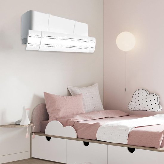 Airco Winddeflector - Windscherm Set - Luchtstroom Beheersen - Gereedschapsvrij Installeren - 72x110x19cm - Wit — afbeelding 3