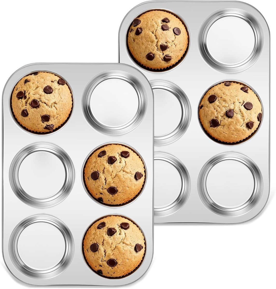 RVS Muffinvorm voor 6 Muffins - Duurzaam, Antikleef en Perfect voor Bakken