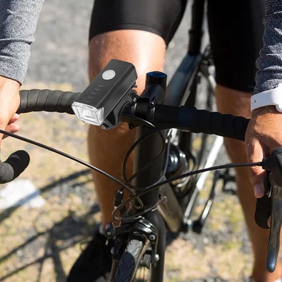 VHV - Fietslamp - oplaadbare fiets voorlamp - USB oplaadbaar - waterdicht - voor nachtritten, outdoor ritten, stadsfiets en mountainbike — afbeelding 2