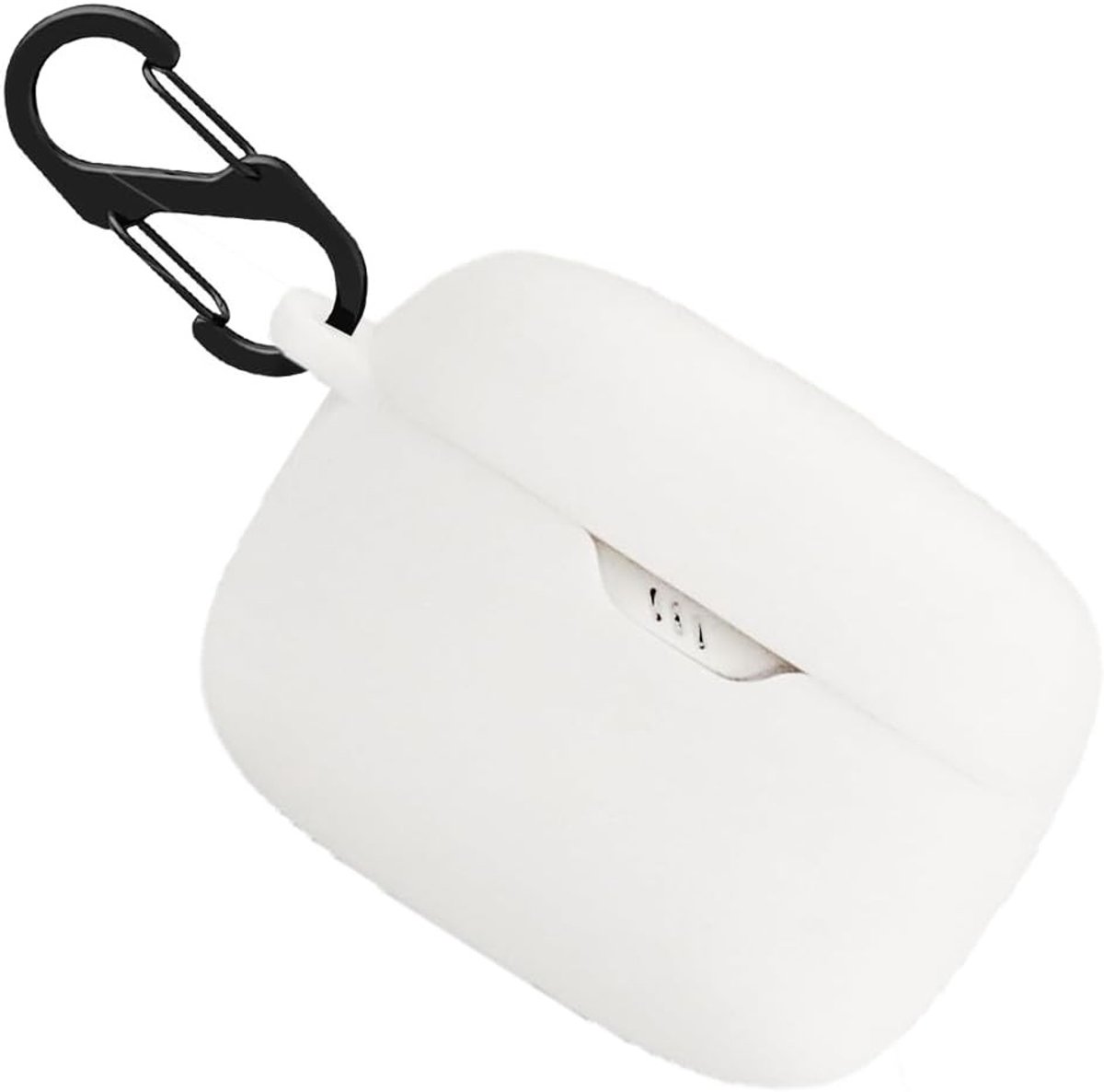Schokbestendige Silicone Hoes voor Draadloze Oordopjes, Beschermende Skin met Sleutelhanger (Wit)