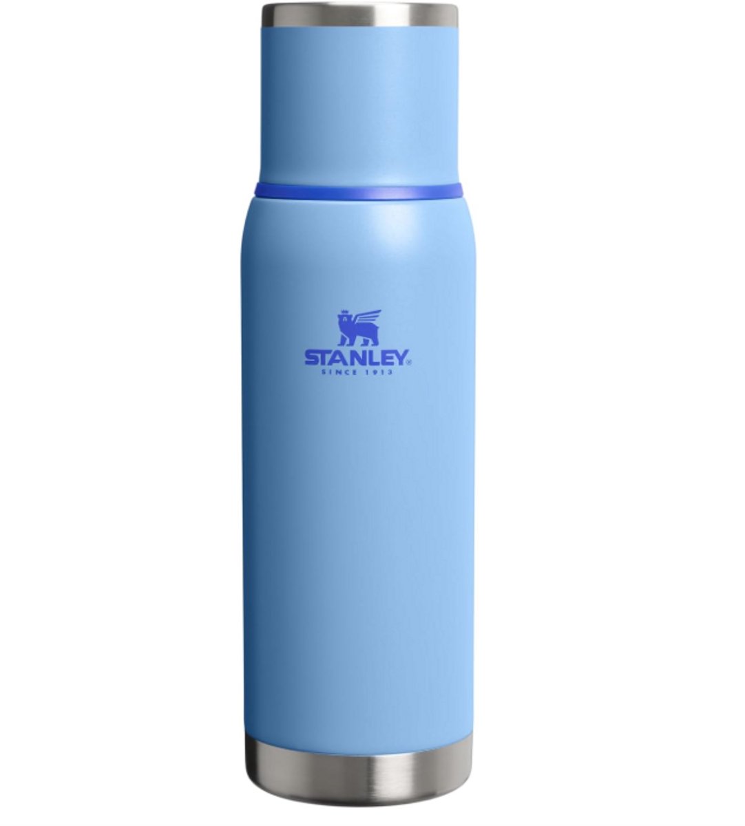 Stanley Adventure To-Go Thermosfles 750 ml (Blue Sky) - Geïsoleerd Deksel - BPA-Vrij - 20 Uur Warm - 25 Uur Koud - Doorschenkstop Om Gecontroleerd Te Schenke
