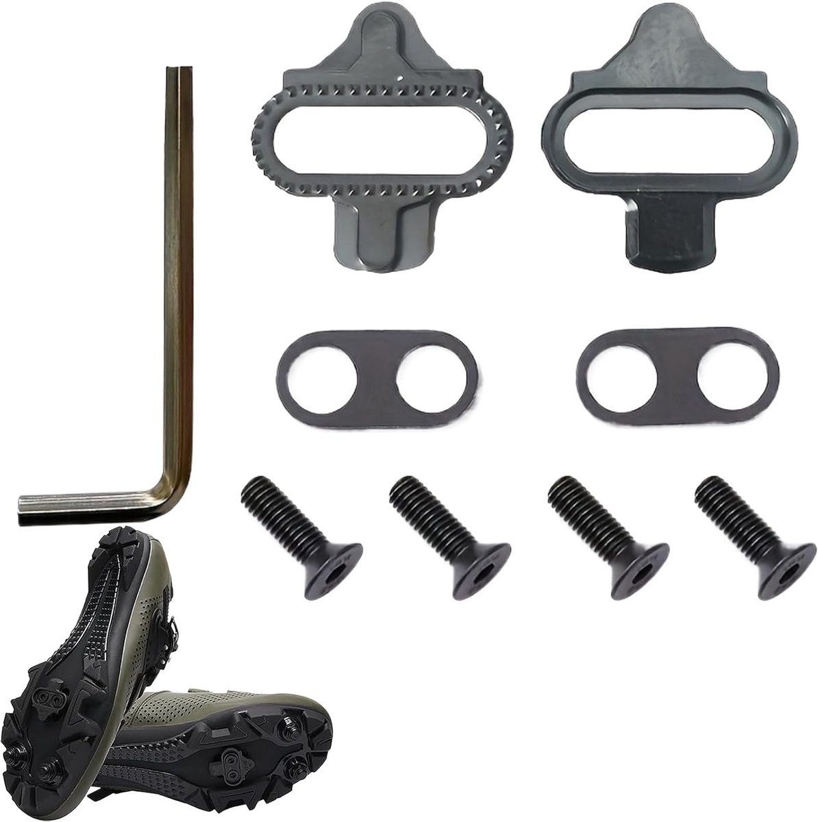 Set van 10 Fiets Cleats voor Klikpedalen - SPD SM-SH5 Compatibel voor Binnen- en Buitensport, Mountainbiken en Fietsen