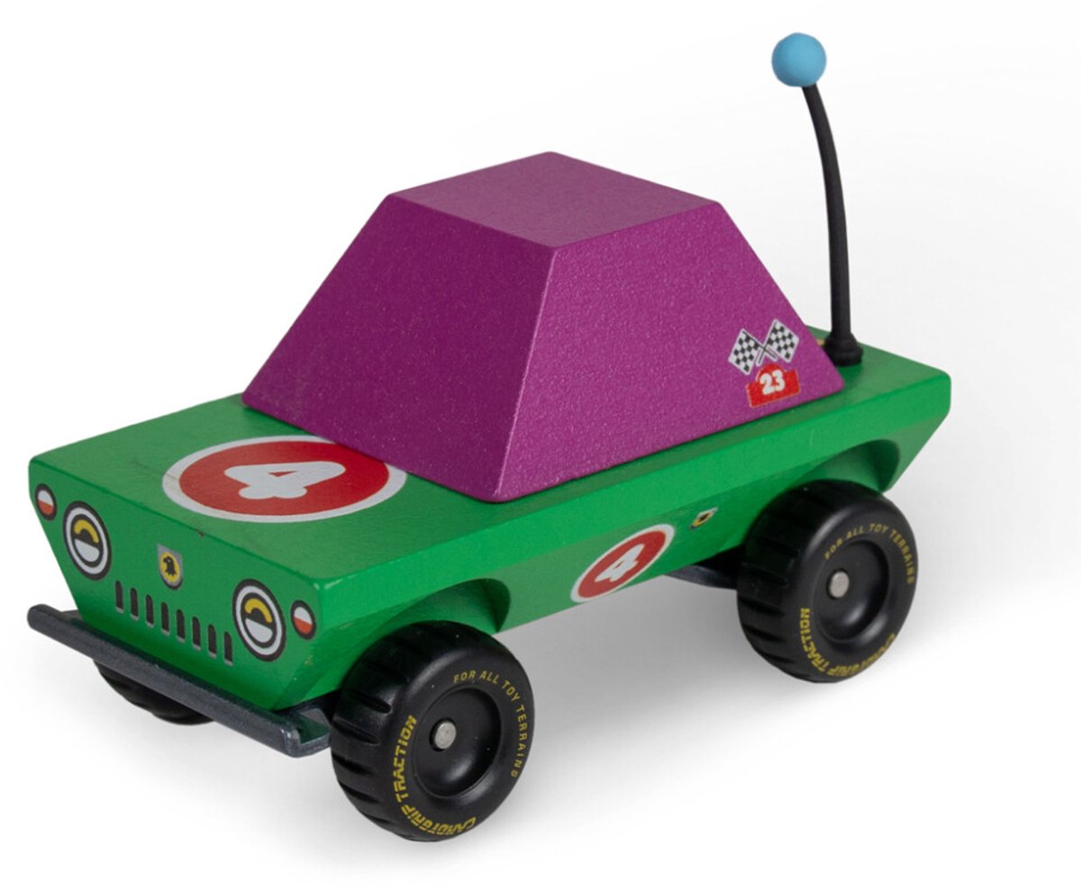 Candycar Toons - Dundee green - houten voertuig - 3+