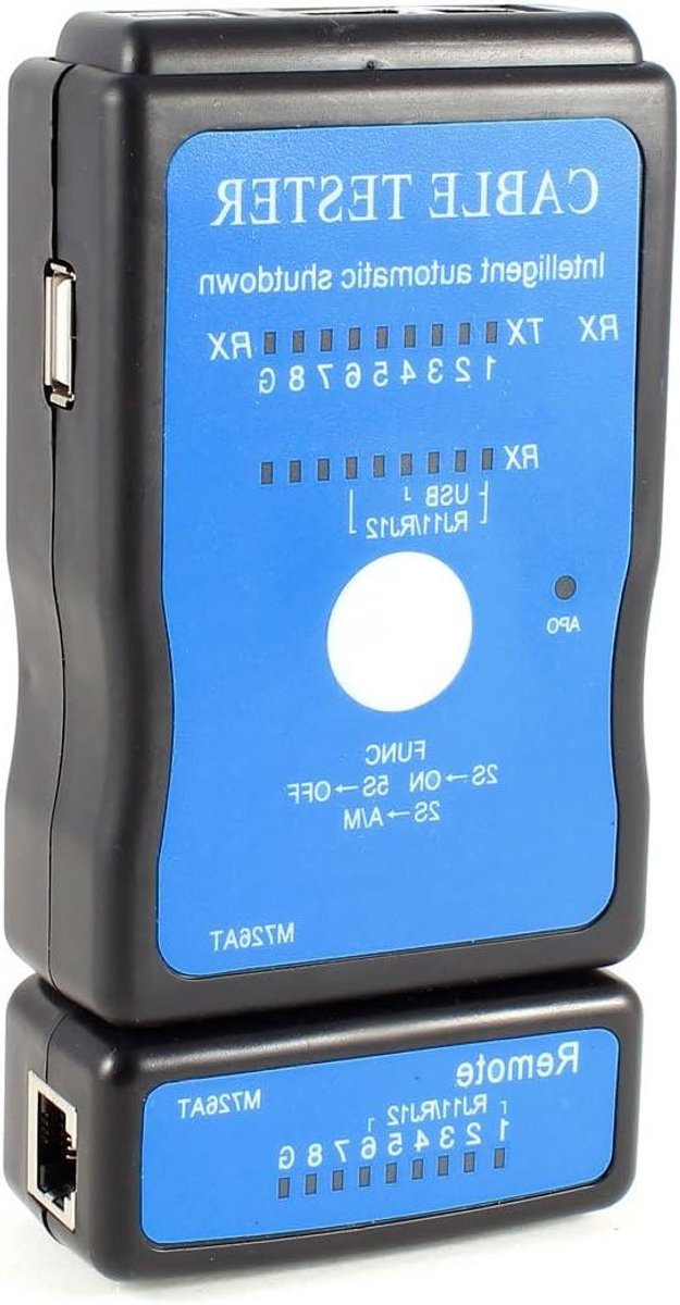 Kabel Tester - Netwerk Tester - Netwerk Installatie - Meerdere Poorten - 13 cm - Zwart Blauw