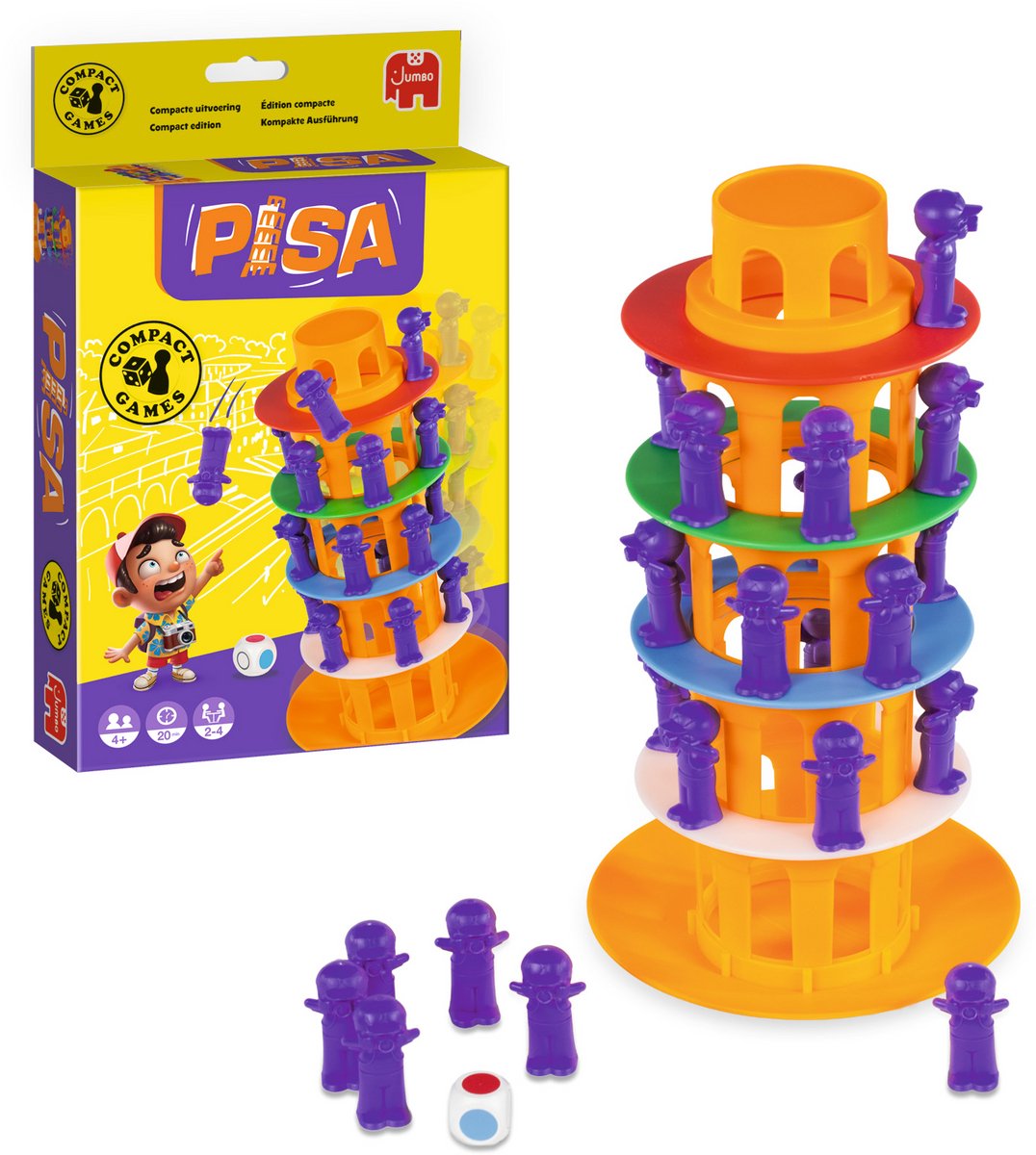 Jumbo - Toren Van Pisa - Reiseditie - Actiespel - Ideaal reisspel — afbeelding 6