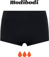 Modibodi Menstruatie Zwemkleding Super Absorberend Bikinibroekje Dames Hoge Taille Bikinishort Super Zwart 46