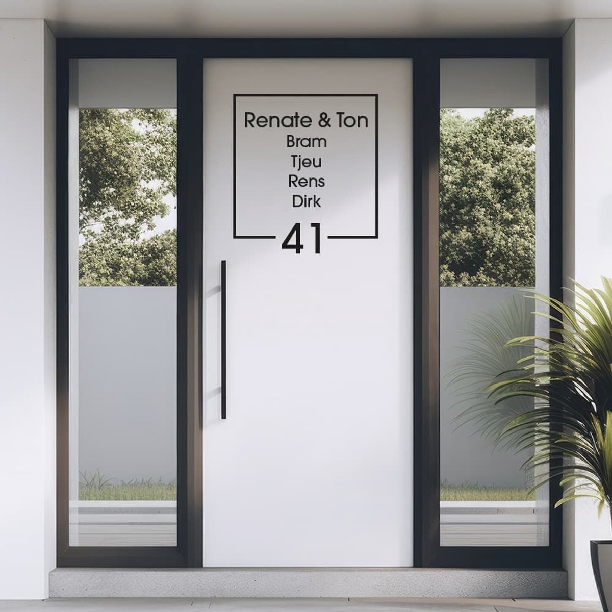 Voordeur of raamsticker eenvoudig vierkant - Reflecterend Wit - 60 x 60 cm