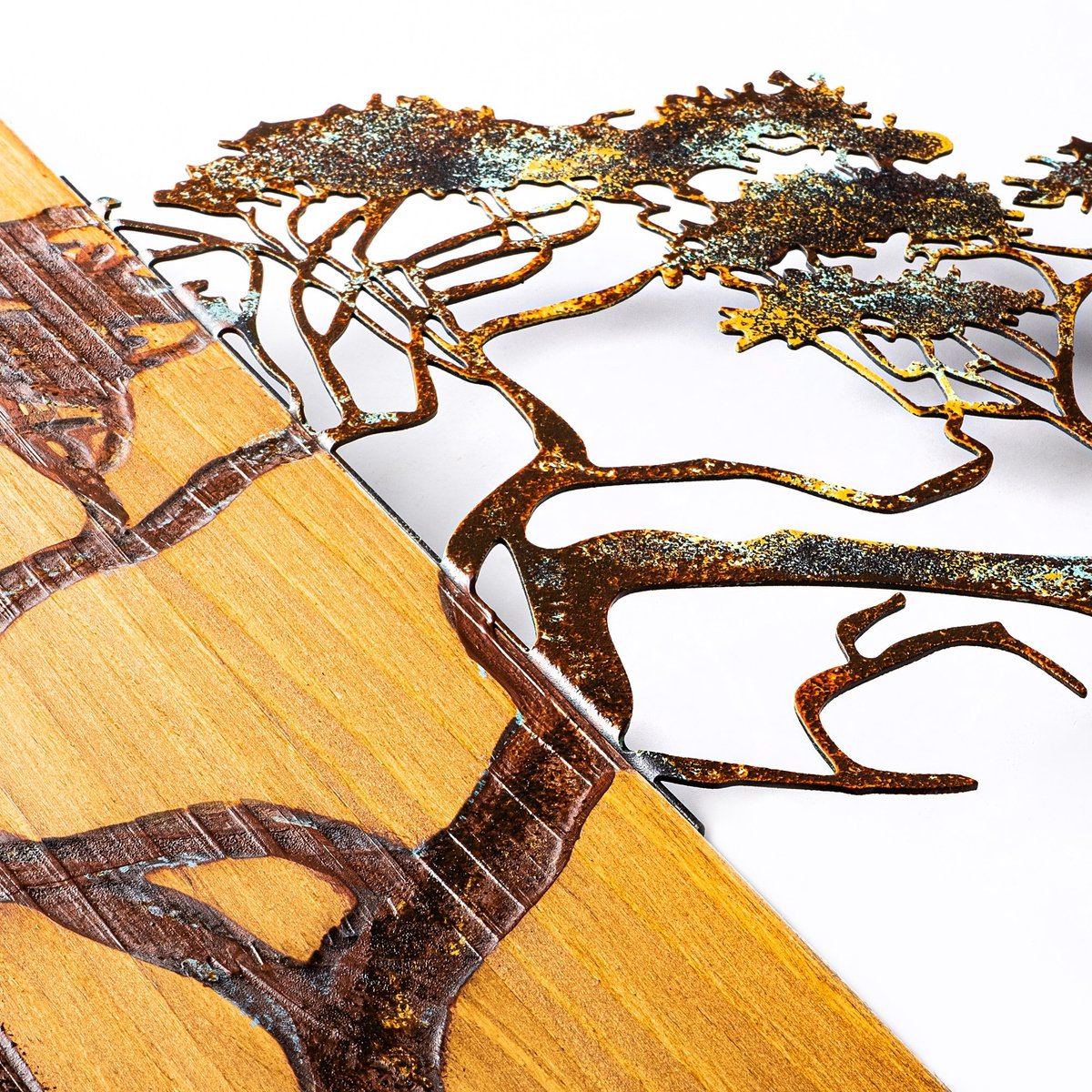 wallity - Decoratieve houten wandaccessoire - Veelkleurig - 90 x 3 x 58 cm