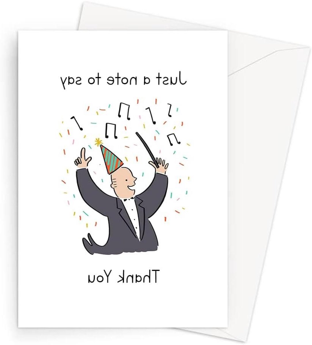 Wenskaarten - Bedankkaartjes - Bedanken - Muziek thema - 5x7 inch - Wit