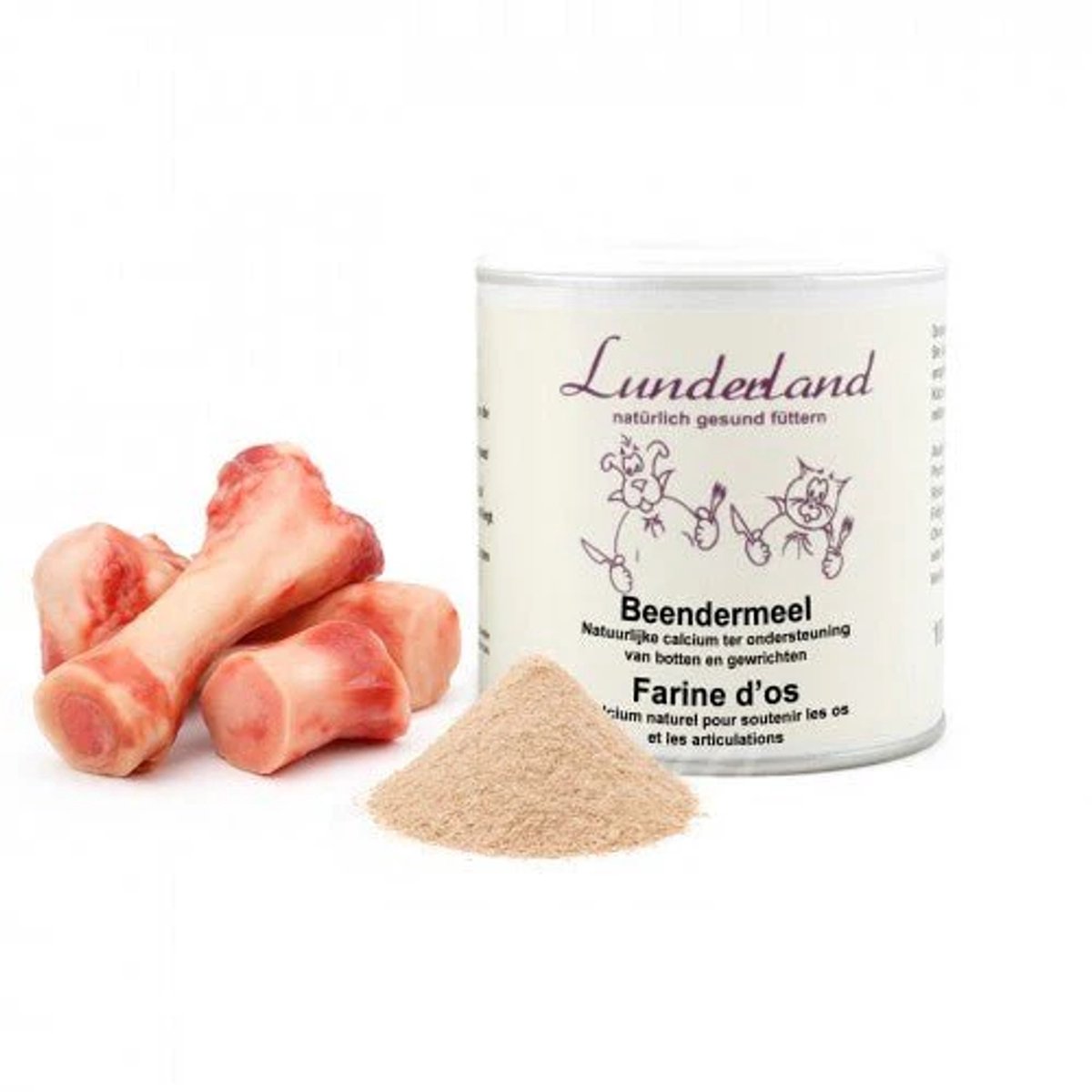 Lunderland Beendermeel voor honden - 350gr - natuurlijke calciumboost voor sterke botten & gewrichten